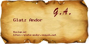 Glatz Andor névjegykártya